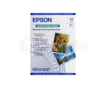 Фотобумага Epson Archival Matter Paper А4 192 г/м матовая 50 л.