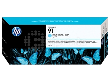 Картридж HP №91 (C9470A) Light Cyan светло голубой 775 мл.