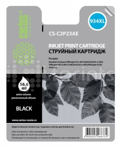 Картридж Cactus CS-C2P23AE 934XL Black (черный) для HP DJ Pro 6230 / 6830 (30мл)