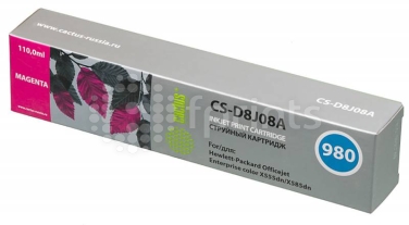 Картридж Cactus CS-D8J08A 980 Magenta (красный) для HP OJC X555dn / X585dn (110мл)