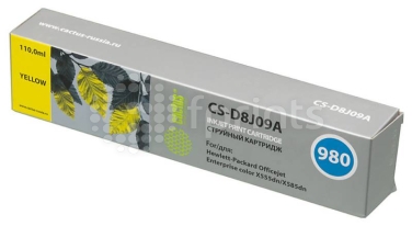 Картридж Cactus CS-D8J09A 980 Yellow (желтый) для HP OJC X555dn / X585dn (110мл)