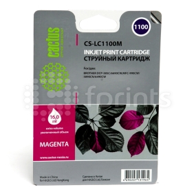 Картридж Cactus CS-LC1100M Magenta (красный) для Brother DCP-385c / 6690cw / MFC-990 / 5890 / 5895 / 6490 (16