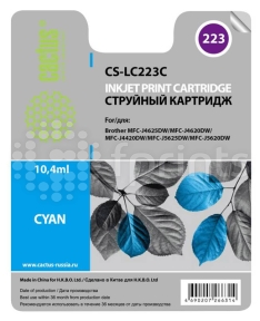 Картридж Cactus CS-LC223C Cyan (голубой) для Brother DCP-J4120DW / MFC-J4420DW / J4620DW (550стр.)