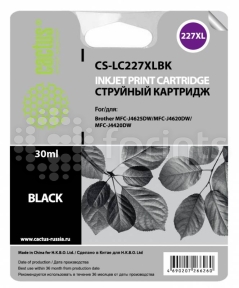 Картридж Cactus CS-LC227XLBK Black (черный) для Brother DCP-J4120DW / MFC-J4420DW / J4620DW (1200стр.)