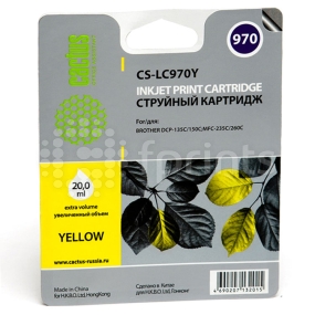 Картридж Cactus CS-LC970Y Yellow (желтый) для Brother MFC-260c / 235c / DCP-150c / 135c (20мл)