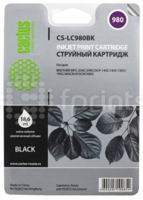 Картридж Cactus CS-LC980BK Black (черный) для Brother DCP-145C / 165C / MFC-250C / 290C (16мл)