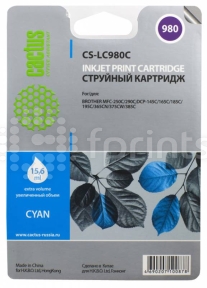 Картридж Cactus CS-LC980C Cyan (голубой) для Brother DCP-145C / 165C / MFC-250C / 290C (16мл)