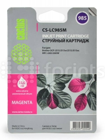 Картридж Cactus CS-LC985M Magenta (красный) для Brother DCPJ315W / DCPJ515W / MFCJ265W (15мл)