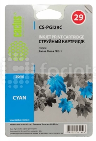 Картридж Cactus CS-PGI29C Cyan (голубой) для Canon Pixma Pro-1 (36мл)