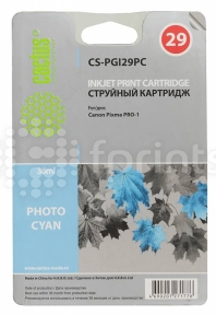 Картридж Cactus CS-PGI29PC фото Cyan (голубой) для Canon Pixma Pro-1 (36мл)