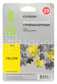 Картридж Cactus CS-PGI29Y Yellow (желтый) для Canon Pixma Pro-1 (36мл)