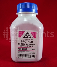 Тонер для Brother TN 230M HL 3040 / 45 / 50 / 70 / DCP 9010 magenta (фл. 50г) AQC фас. Россия