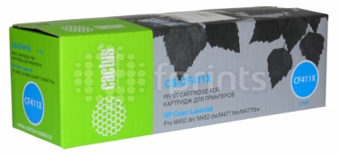 Тонер Картридж Cactus CS-CF411X Cyan (голубой) для HP HP CLJ Pro M452dn / M452dw / M477fdn / M477fdw (5000стр.)